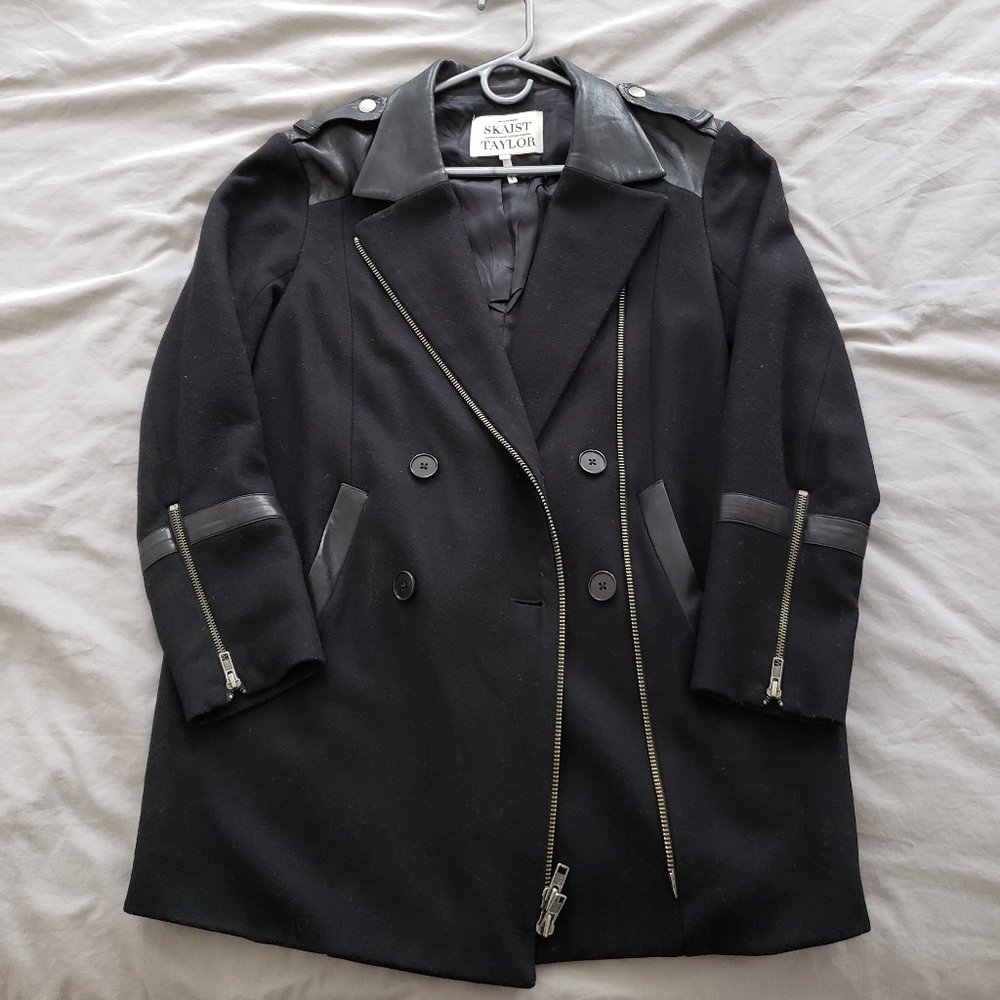 Skaist Taylor Black Boyfriend Jacket Leather Trim